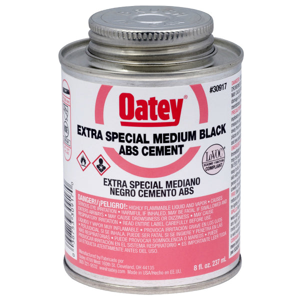 Oatey® 30917 Extra Special Medium Bodied ABS Pipe Cement, 8 Oz, Black