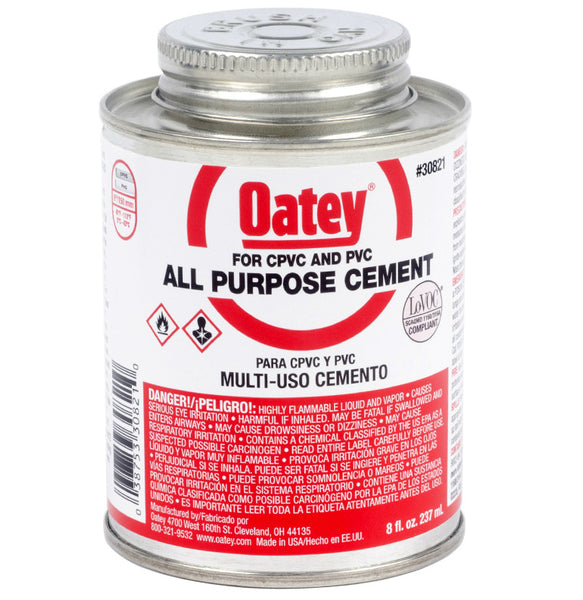 Oatey® 30821 All Purpose Solvent Cement, 8 Oz, Clear