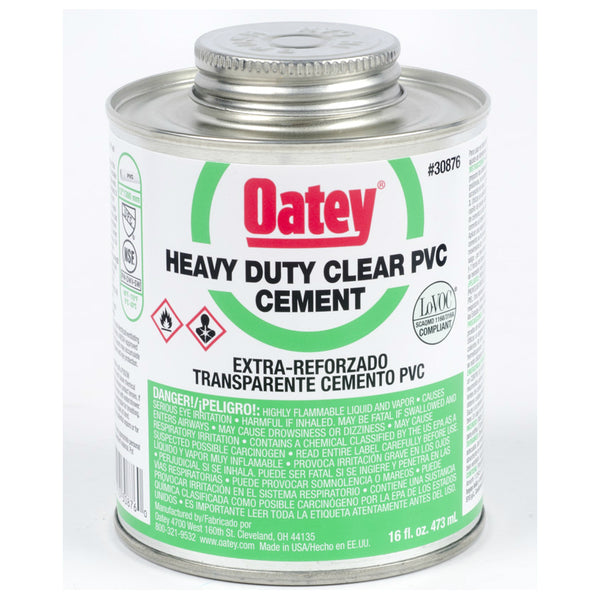 Oatey® 30876 Heavy Bodied PVC Cement, 16 oz, Clear