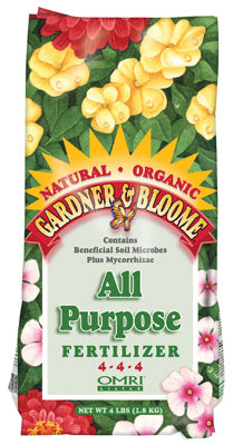 Gardner & Bloome Natural & Organic All Purpose Fertilizer 4 Lb, 4-4-4