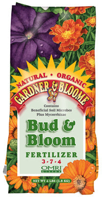 Gardner & Bloome Natural & Organic Bud & Bloom Fertilizer 4 Lb, 3-7-4