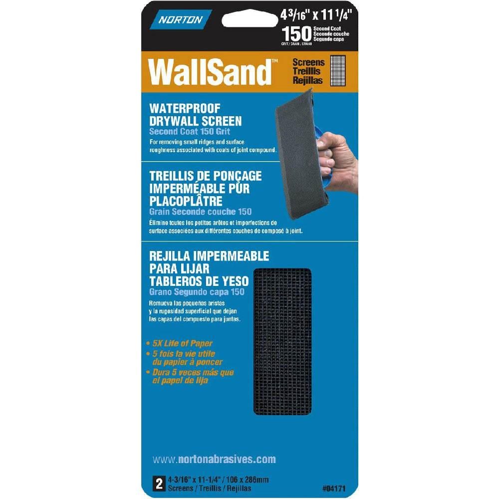 Norton® 07660702530 Drywall Screen Sanding Sheets, 150 Grit, 2-Pack