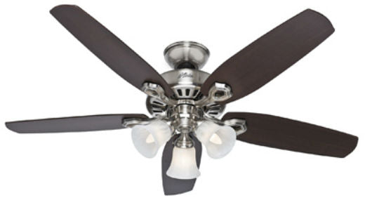 Hunter Fan 53237 Builder Plus Ceiling Fan, 52", Brushed Nickel