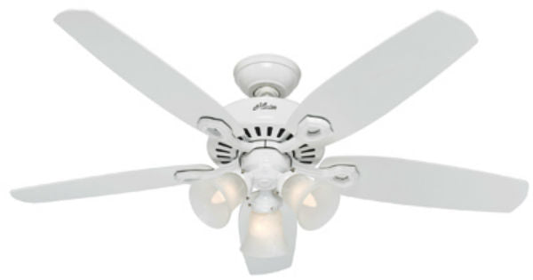 Hunter Fan 53236 Builder Plus Ceiling Fan, 52", Snow White