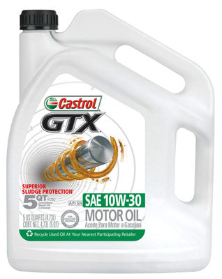 Castrol 03093 GTX 10W30 Motor Oil, 5 Qt