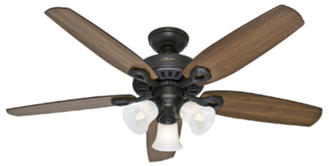 Hunter Fan 53238 Builder Plus 5-Blade Ceiling Fan with Light, 52", New Bronze