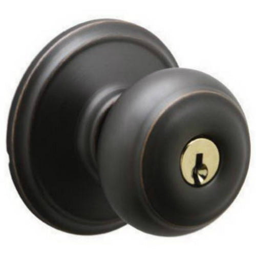 Schlage F51A GEO 716 Georgian Design Entry Lockset, Aged Bronze