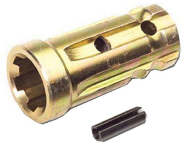 Double HH 23253 Forged PTO Adapter, 1-1/8" x 1-3/8", Yellow Zinc Plated