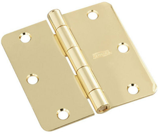 National Hardware N830-321 Door Hinge, Bright Brass, 3.5", 3 Pack