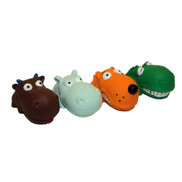 Multipet 61094 Squeaky Mini Latex Animal Oversized Head Dog Toy, Assorted, 3"