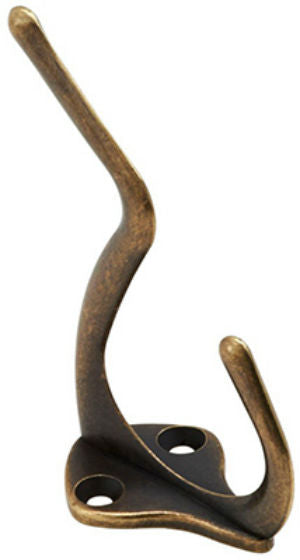 National Hardware® N830-160 Coat & Hat Hook, Antique Brass