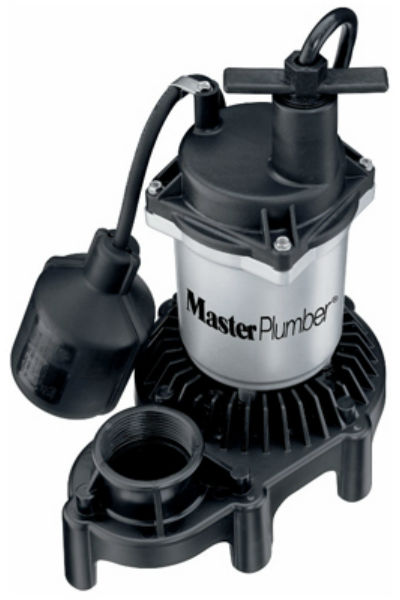 Master Plumber 176958 Zinc & Plastic Sump Pump w/ Tethered Float Switch, 1/3 HP