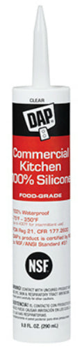 Dap® 08658 Commercial Kitchen 100% Silicone Sealant, 9.8 Oz, Clear