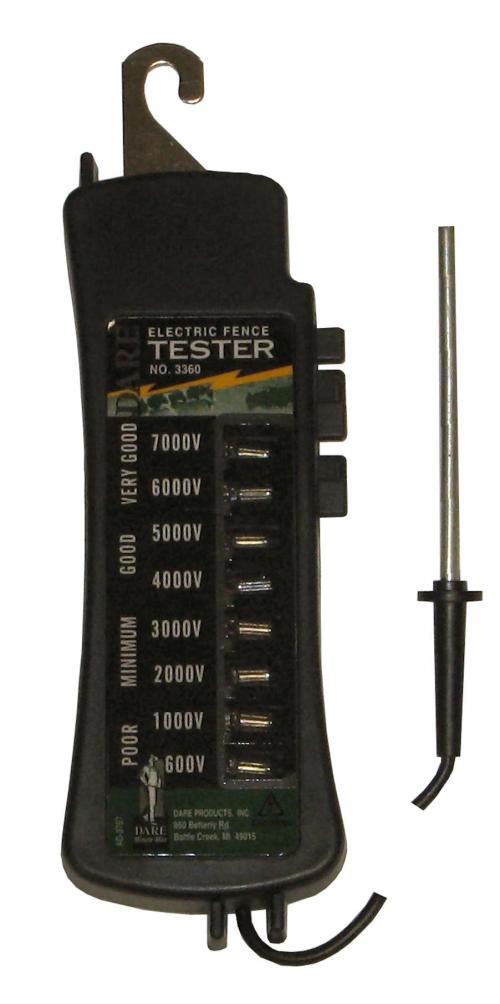 Dare 3360 Electric Fence Eight-Lite Tester, Tests Up To 7000 Volts