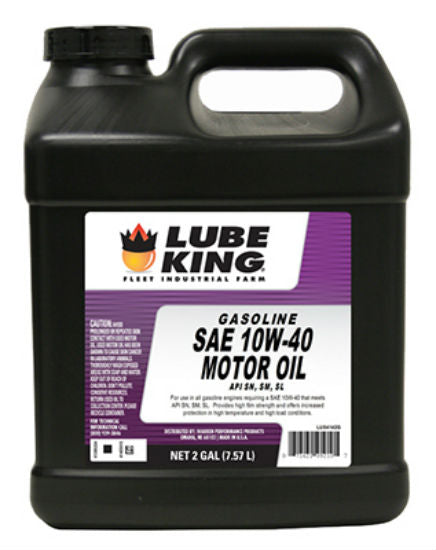 Lube King LU04142G Gasoline Motor Oil, SAE 10W-40, 2 Gallon