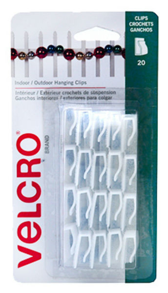 Velcro® 90323ACS Indoor/Outdoor Holiday Light Hanging Clips, 20-Count