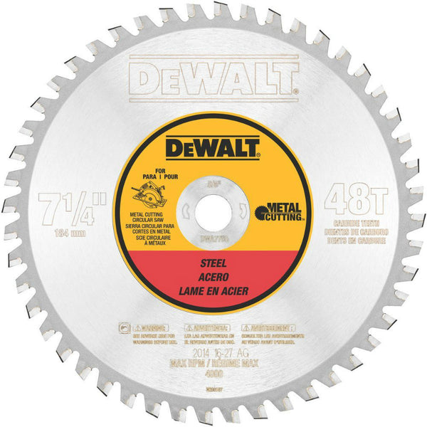DeWalt® DWA7766 Ferrous Metal Cutting Blade, 48 Teeth, 7-1/4"