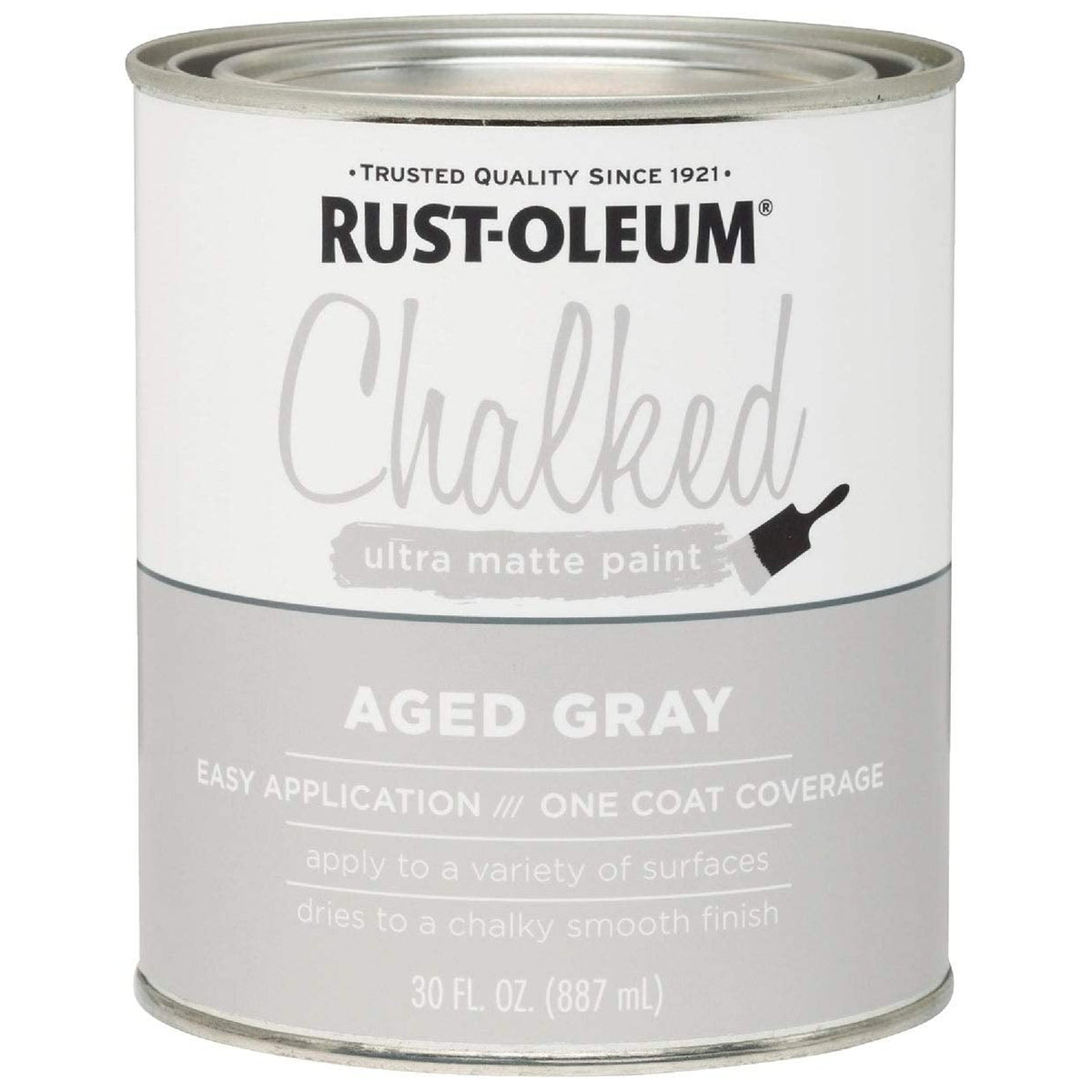 Rust-Oleum 285143 Chalked Ultra Matte Paint, 30 Oz, Aged Gray