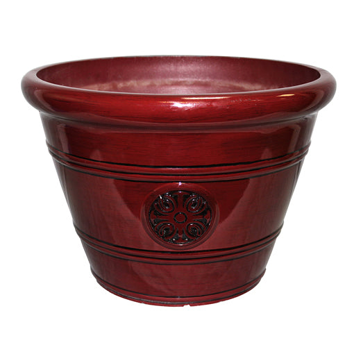 Southern Patio® HDP-012498 Modesto Planter, Oxblood, 15.25"