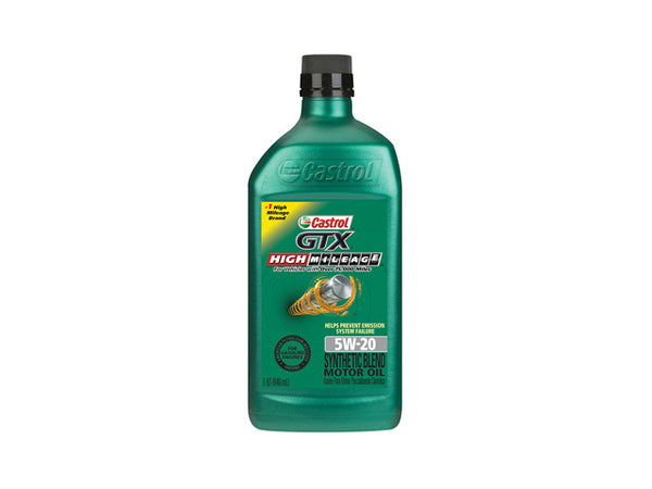 Castrol 06148 GTX High Mileage Motor Oil, 5W20, Qt