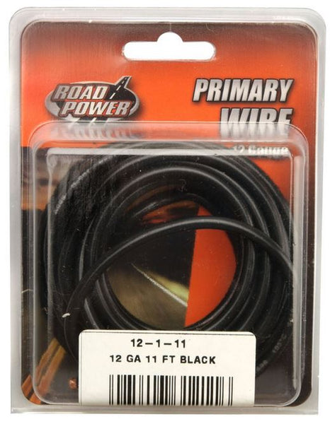 Road Power® 55671333 Automotive Primary Wire, Black, 12-Gauge, 11'