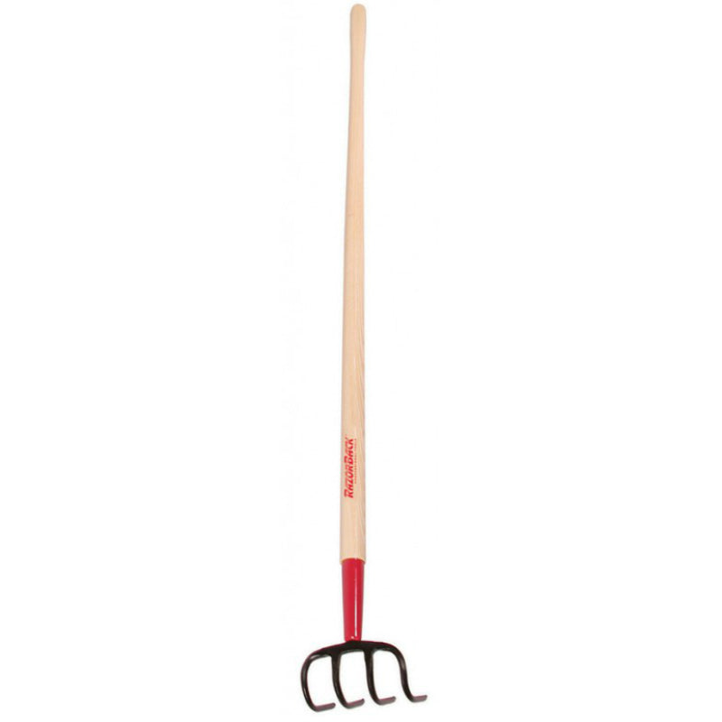 Razor-Back® 68115 Forged Cultivator with Wood Handle, 4 Curved Tine