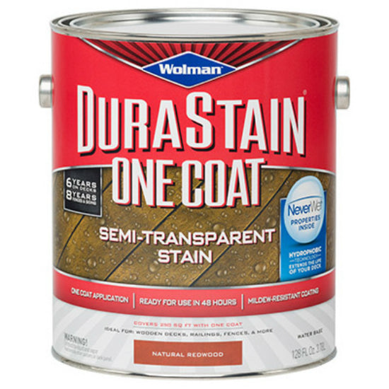 Wolman™ 288087 DuraStain® 1-Coat Semi-Transparent Stain, 1-Gallon, Natural Redwood