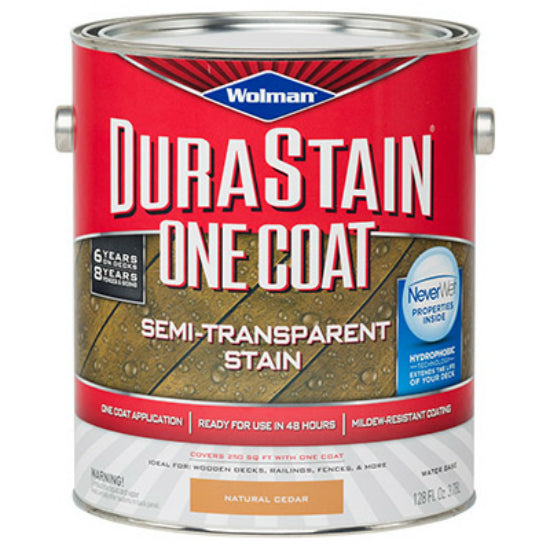 Wolman 288078 DuraStain One Coat Semi-Transparent Stain, 1-Gallon, Natural Cedar