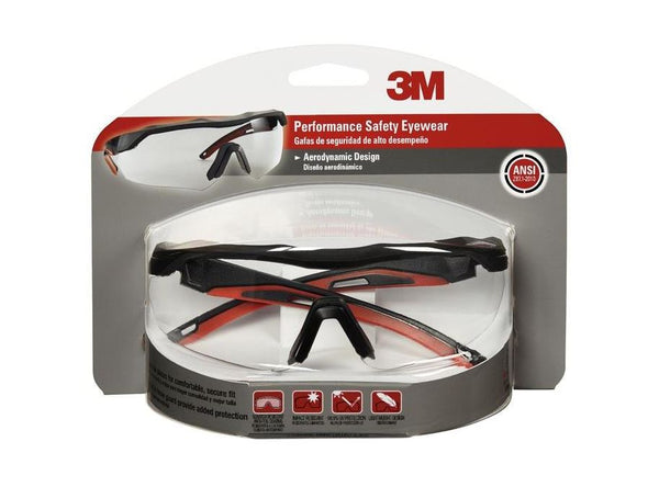 3M 47090-WZ4 Aerodynamic Design Performance Safety Eyewear, Clear Anti-Fog Lens