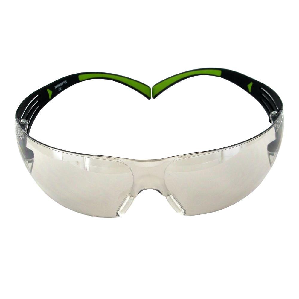 3M SF400M-WV-6 SecureFit 400 Safety Eyewear, Anti-Fog/Anti-Scratch, Green/Black