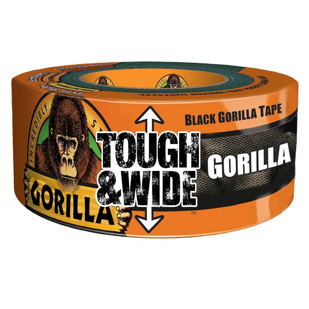 Gorilla Tough & Wide Tape - 25 yd Length x 2.88 Width - 1 Each - Black