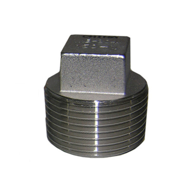 Lasco 32-2987 Type 304 Stainless-Steel Square Head Pipe Plug, 1/2" MPT