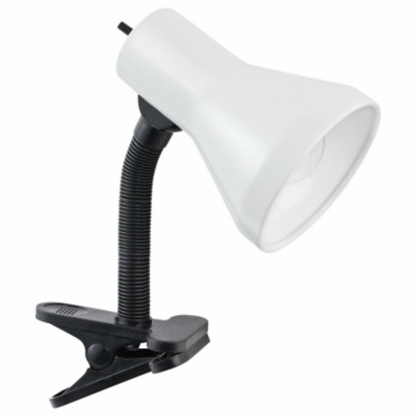 Globe Electric 12718 LED Goose Neck Clip Lamp, White