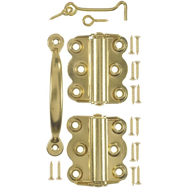 Wright Products™ V29H Wood Screen Door Hardware Set, Brass Plated