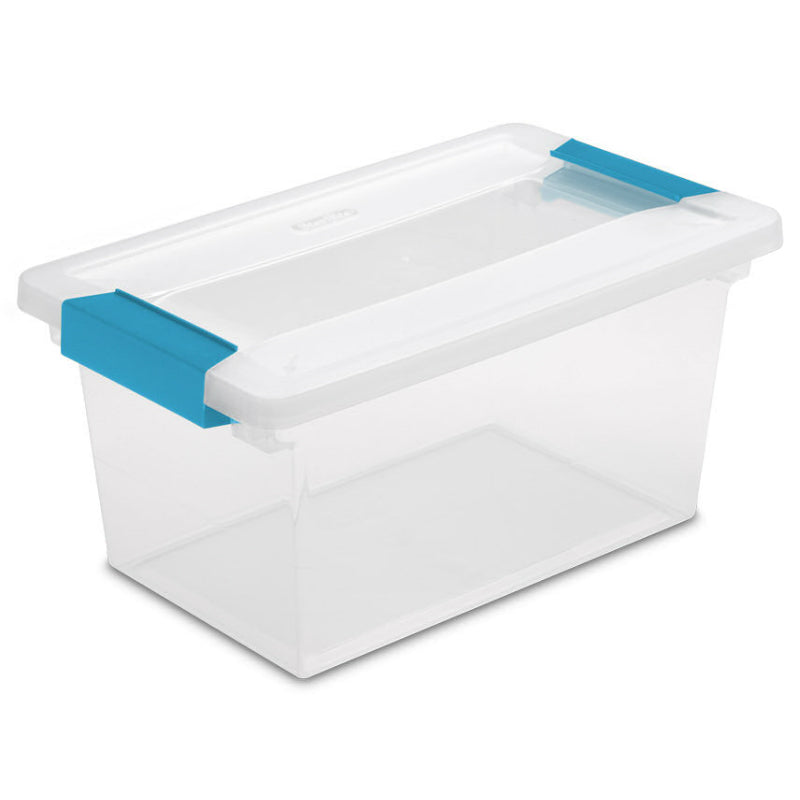 Sterilite Stackable 3-Tier Storage Box, Blue/Clear