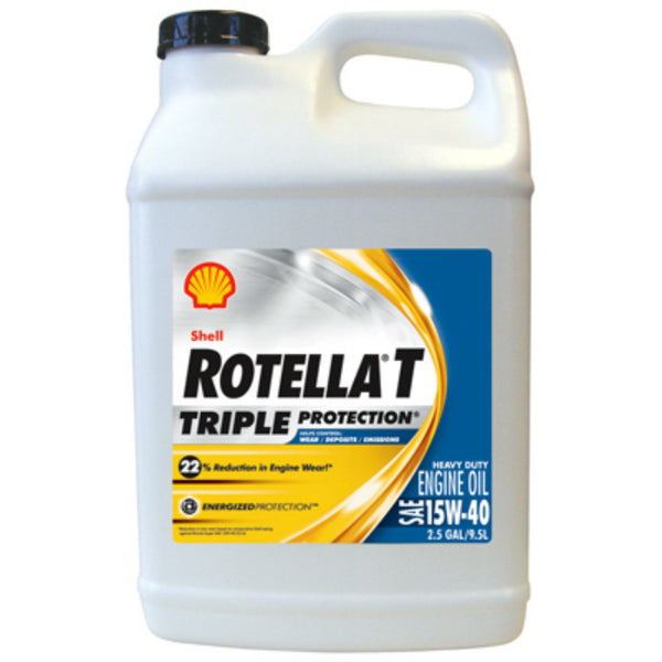 Shell Rotella® 550045127 Multi-Grade Heavy Duty Motor Oil, 15W-40, 2.5 Gallon