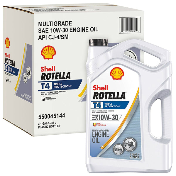 Shell Rotella® 550045144 Triple Protection Heavy Duty Motor Oil, 10W30, 1 Gallon