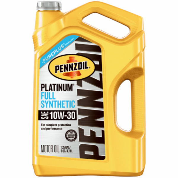 Pennzoil® 550046205 Platinum® Full Synthetic Motor Oil w/ PurePlus™, 10W-30, 5 Qt