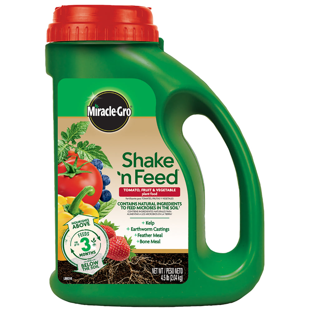 Miracle-Gro 3002610 Shake 'n Feed Tomato/Fruit/Vegetable Plant Food, 4.5 Lb