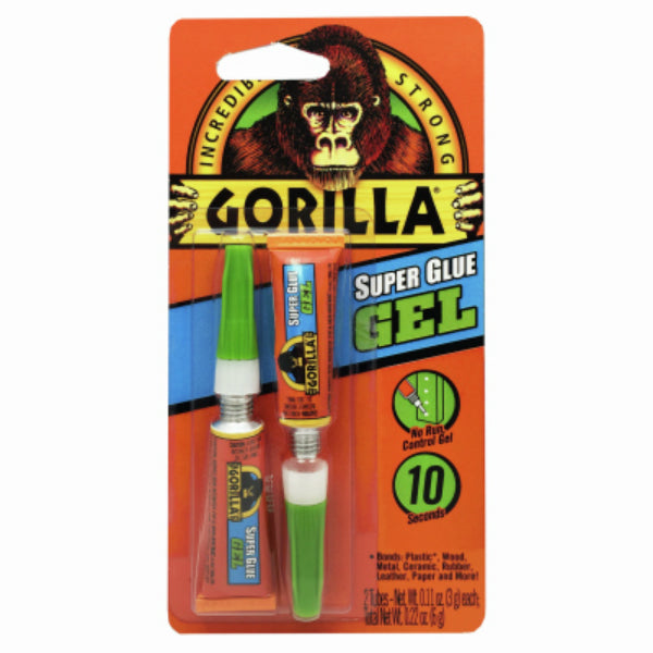 Gorilla 7820002 Incredibly Strong Super Glue Gel, 3 Gram, 2-Pack