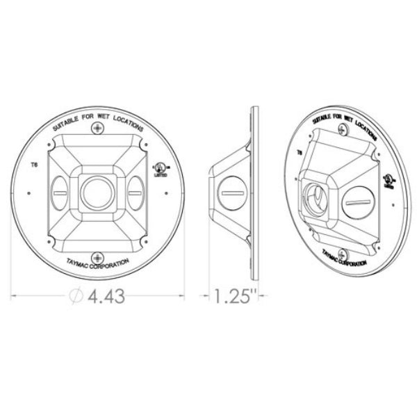 Hubbell Bell® PLV330GY Round Weatherproof Cluster Cover with 3 Outlets, Gray