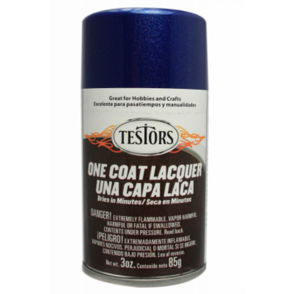 Testors® 1836MT Gloss One Coat Lacquer Sprays, Deja Blue, 3 Oz