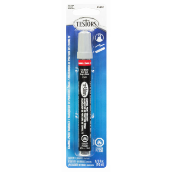 Testors® 2549C Flat Enamel Paint Marker, Black, 1/3 Oz