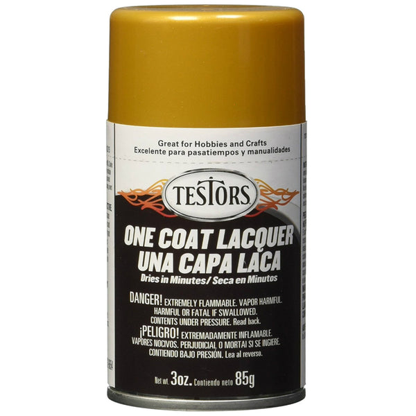 Testors® 1846MT Gloss One Coat Lacquer Sprays, Pure Gold, 3 Oz