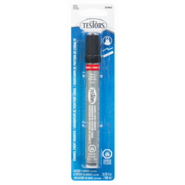 Testors® 2546C Metallic Enamel Paint Marker, Silver, 1/3 Oz