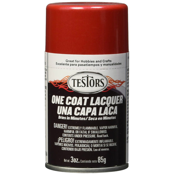 Testors® 1837MT Gloss One Coat Lacquer Sprays, Revving Red, 3 Oz