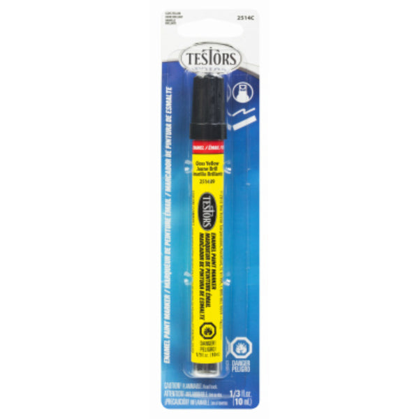 Testors® 2514C Gloss Enamel Paint Marker, Yellow, 1/3 Oz