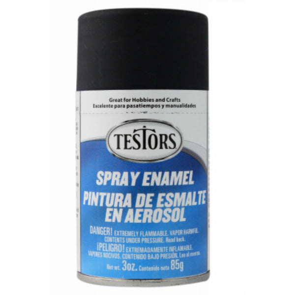 Testors® 1249T Metallic Spray Enamel Aerosol, Flat Black, 3 Oz