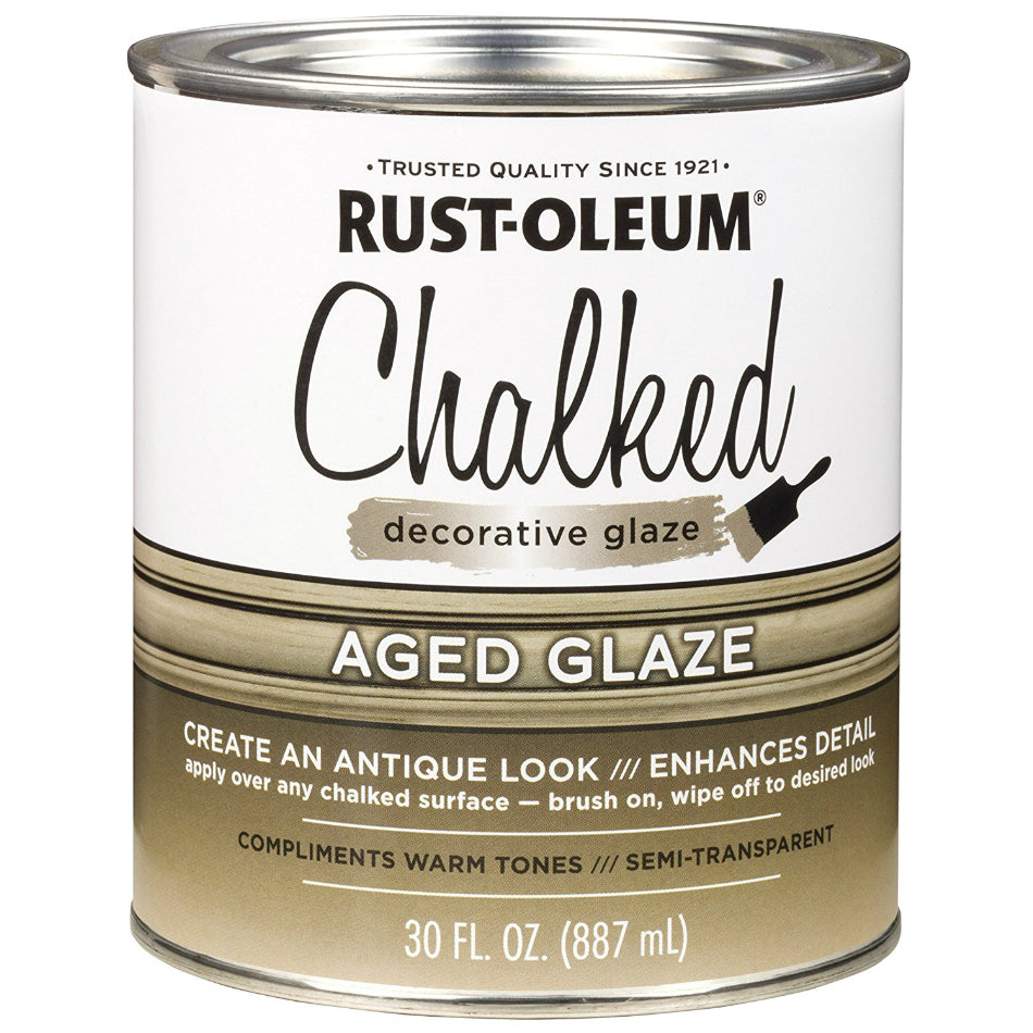 Rust-Oleum 315881 Chalked Decorative Glaze Topcoat, Aged, 30 Oz
