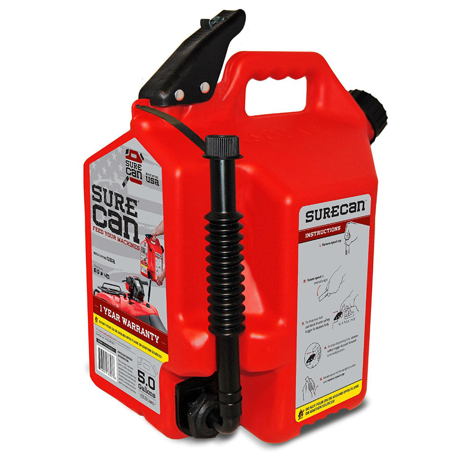 SureCan® SUR50G1 Gasoline Can with Flexible Rotating Nozzle, 5 Gallon